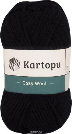 Пряжа для вязания Kartopu "Cozy Wool", цвет: черный (К940), 110 м, 100 г, 5 шт