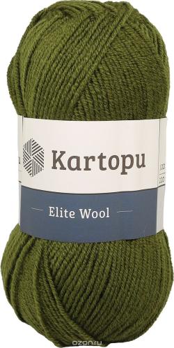 Пряжа для вязания Kartopu "Elite wool", цвет: зеленый (K410), 220 м, 100 г, 5 шт