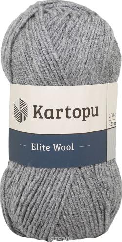 Пряжа для вязания Kartopu "Elite wool", цвет: серый (К1001), 220 м, 100 г, 5 шт