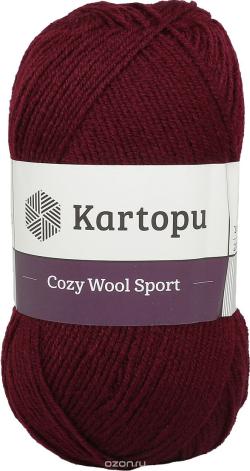 Пряжа для вязания Kartopu "Cozy Wool Sport", цвет: бордовый (K110), 280 м, 100 г, 5 шт