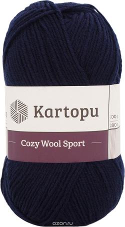 Пряжа для вязания Kartopu "Cozy Wool Sport", цвет: темно-синий (К630), 280 м, 100 г, 5 шт