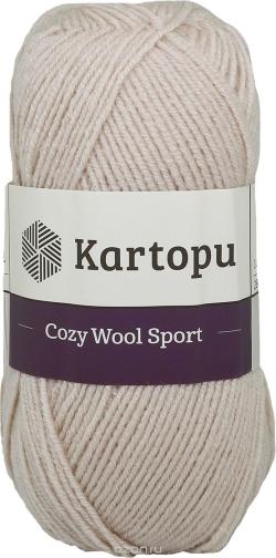 Пряжа для вязания Kartopu "Cozy Wool Sport", цвет: кремовый (K855), 280 м, 100 г, 5 шт