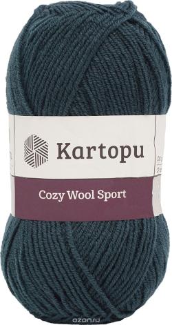 Пряжа для вязания Kartopu "Cozy Wool Sport", цвет: темно-серый (K1480), 280 м, 100 г, 5 шт