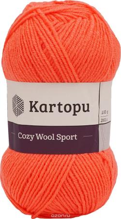 Пряжа для вязания Kartopu "Cozy Wool Sport", цвет: розовый (К1212), 280 м, 100 г, 5 шт