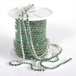 Цепь со стразами TBS SS12 цв 13/SILVER уп 9м emerald