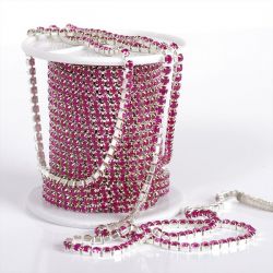 Цепь со стразами TBS SS12 цв 23/SILVER уп 9м fuchsia