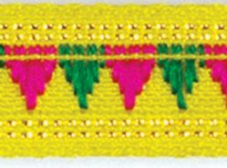 Лента отделочная жаккардовая W3 шир 9 мм уп 10м цв желтый