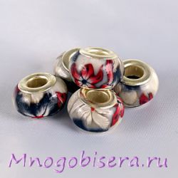 Бусины керамические с рисунком PN X 24